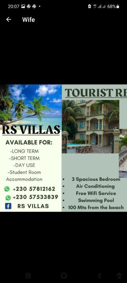 Rs Villas - Three Bedrooms Share Apartment With Private Room And Free Wifi And 100Mts To The Beach And Ac And 100Mts To Bus Stop And Pool Flic-en-Flacq Exteriér fotografie